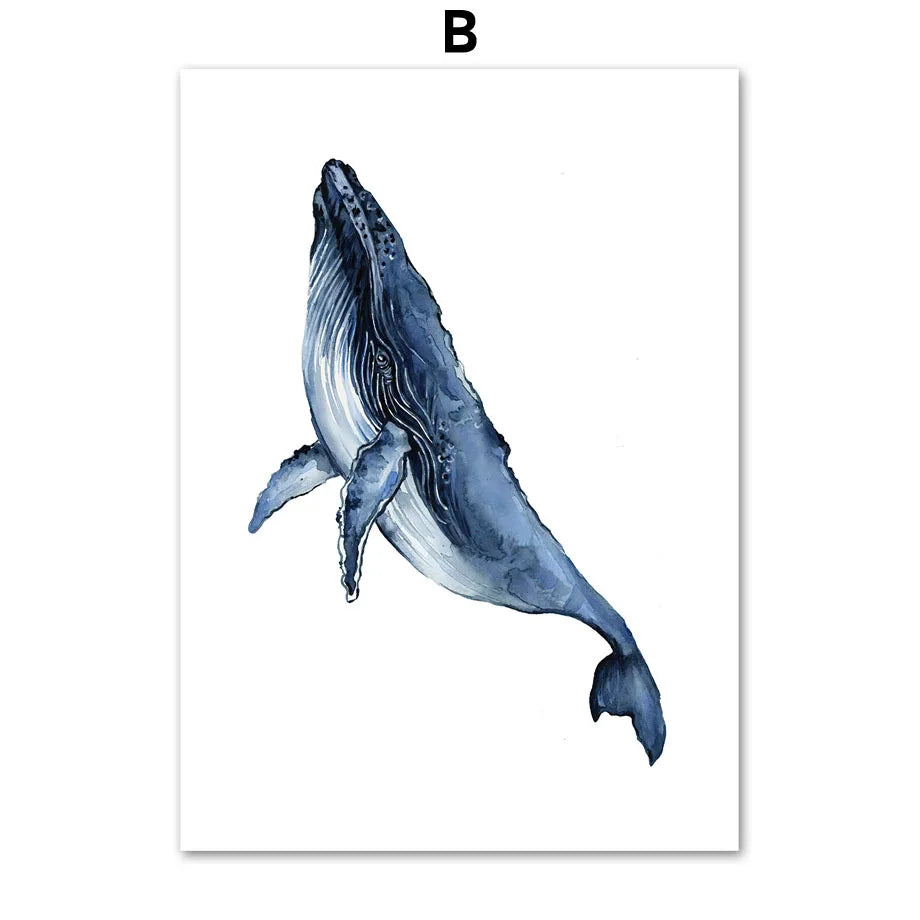 Ocean Animals Kids Canvas Poster