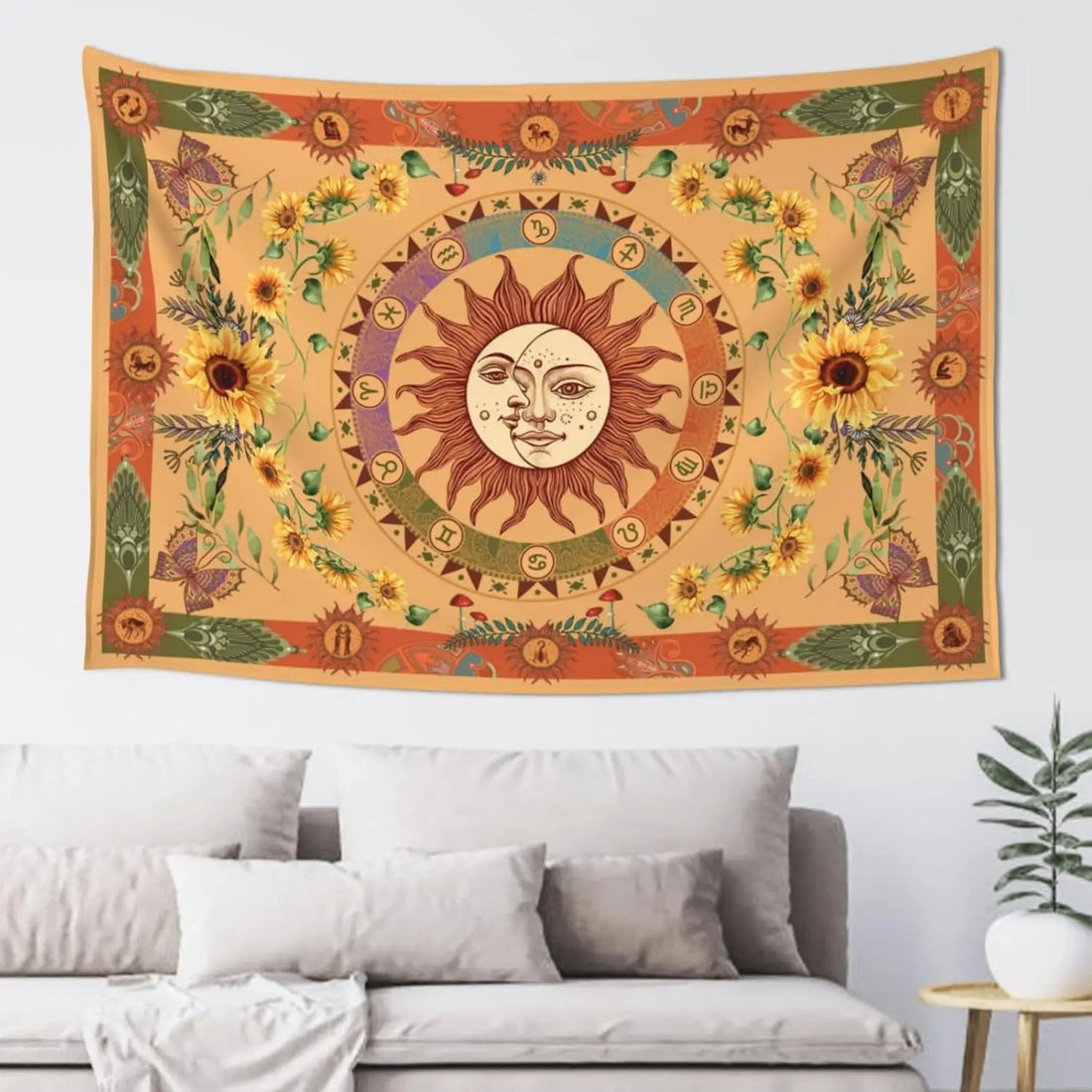 Black & Gold Mandala Wall Tapestry