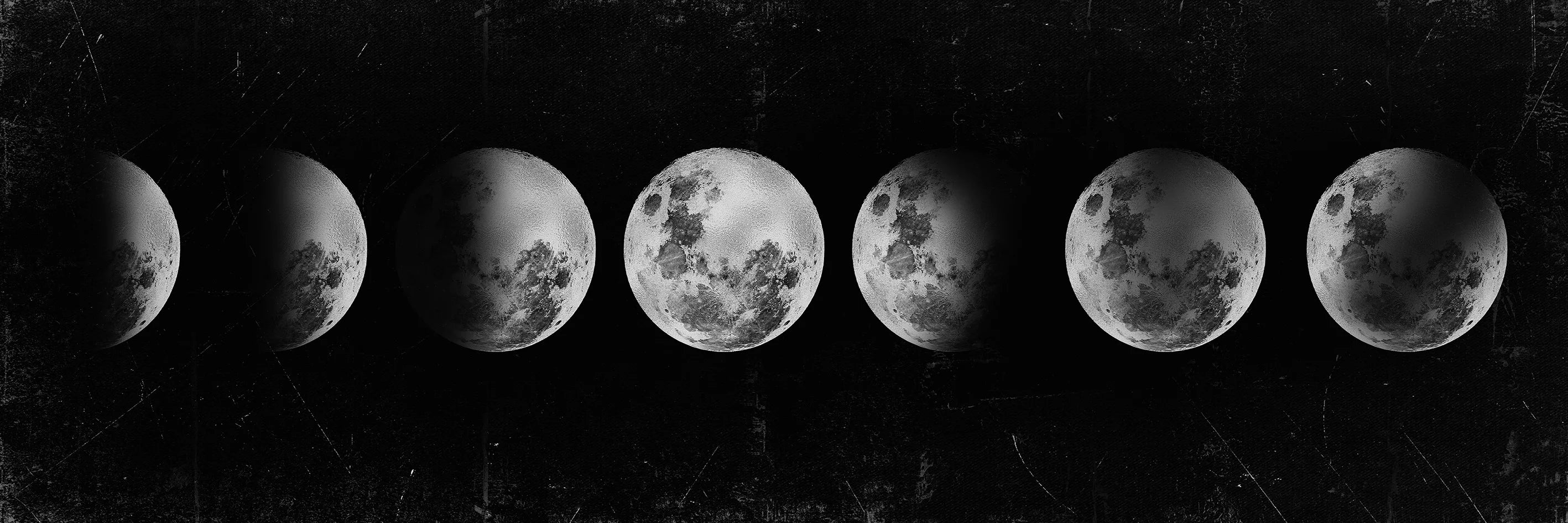 Moon Phase Gold & Black Canvas Poster