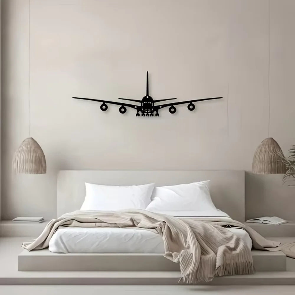 3D Metal Airplane Wall Art – 15.75”