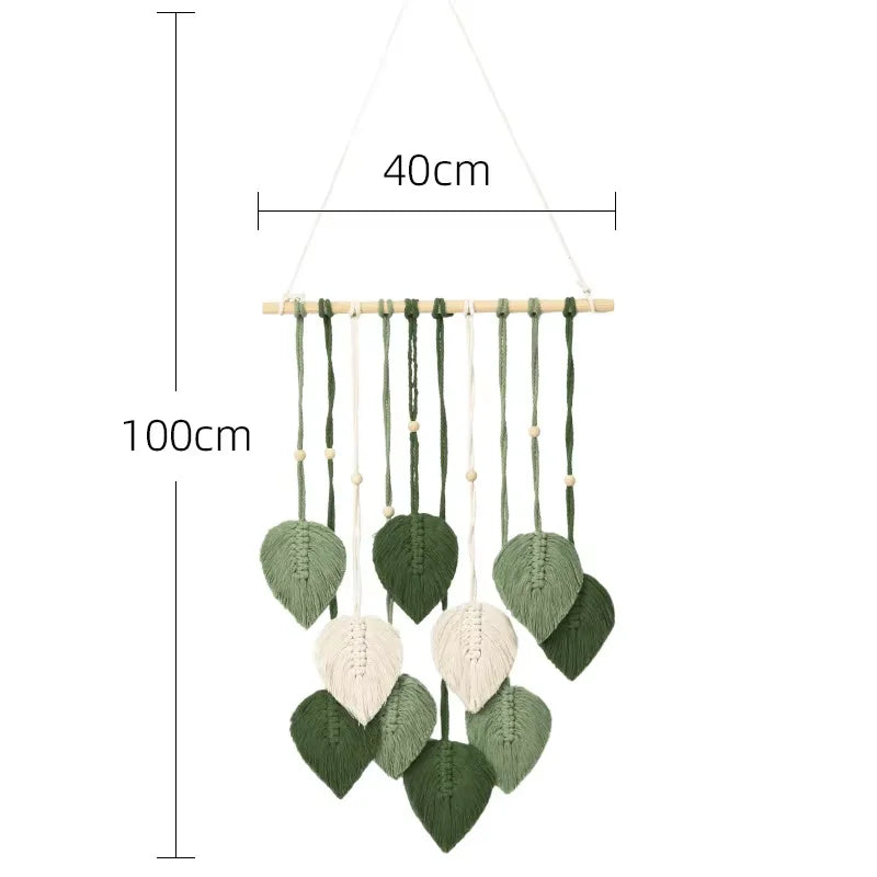 Green Leaf Macrame Wall Hanging