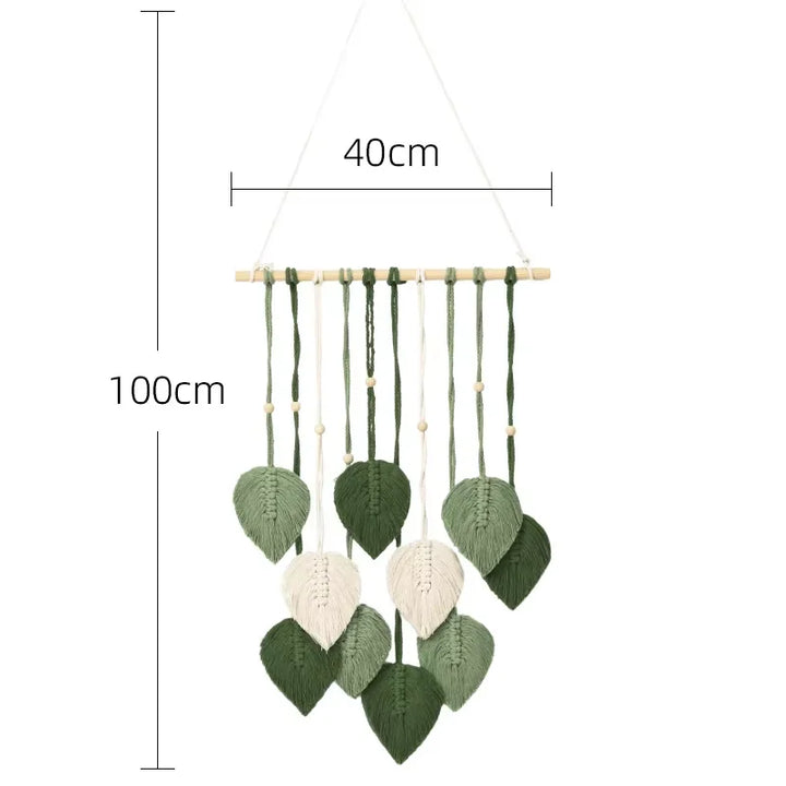 Green Leaf Macrame Wall Hanging
