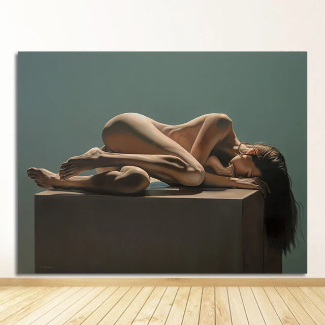 Nordic Girl Black & White Canvas Poster