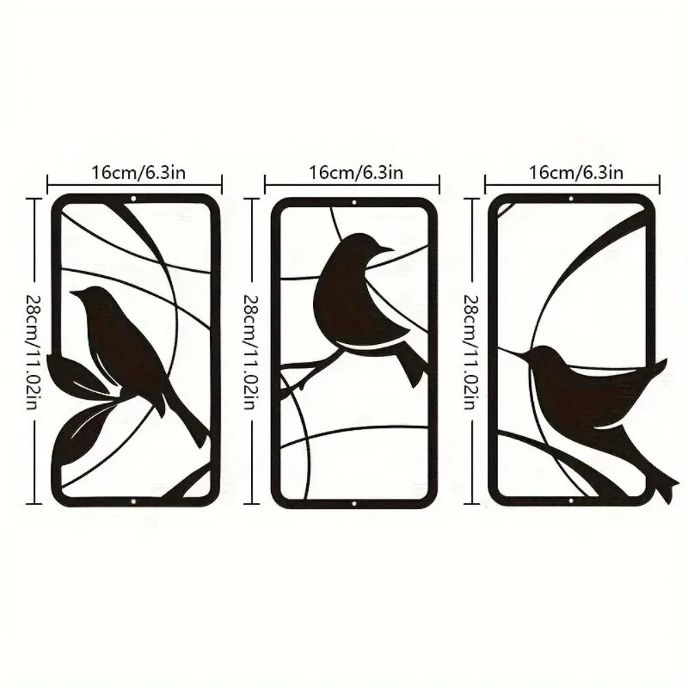 Paradise Bird Metal Wall Art – 3-Piece Set