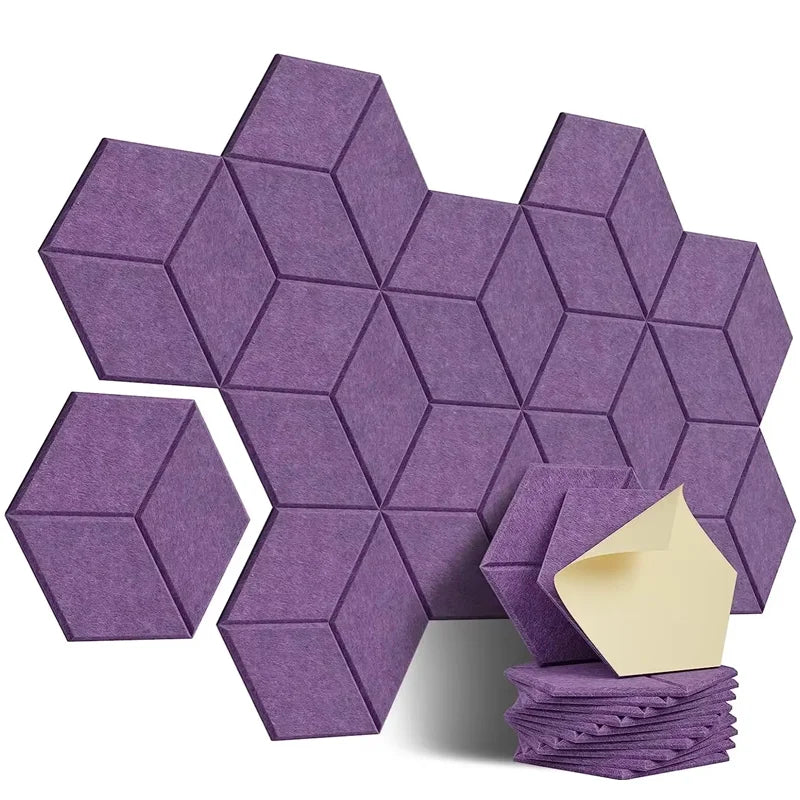 12-Pack White Hexagon Acoustic Panels
