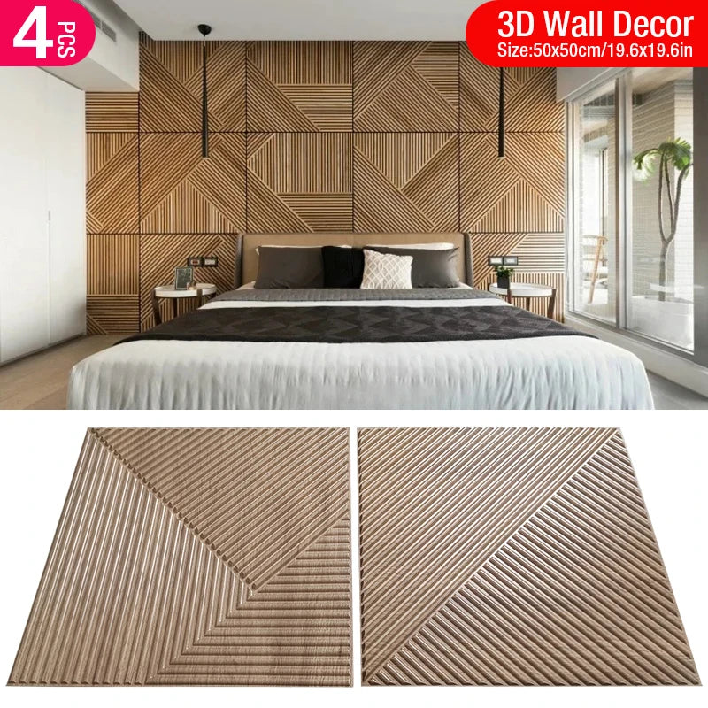 4-Pack 3D Wave PVC Wall Panels