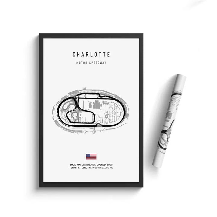 F1 Circuit Black White Canvas Art