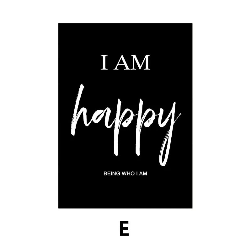 Black White Inspiring Quote Canvas Poster