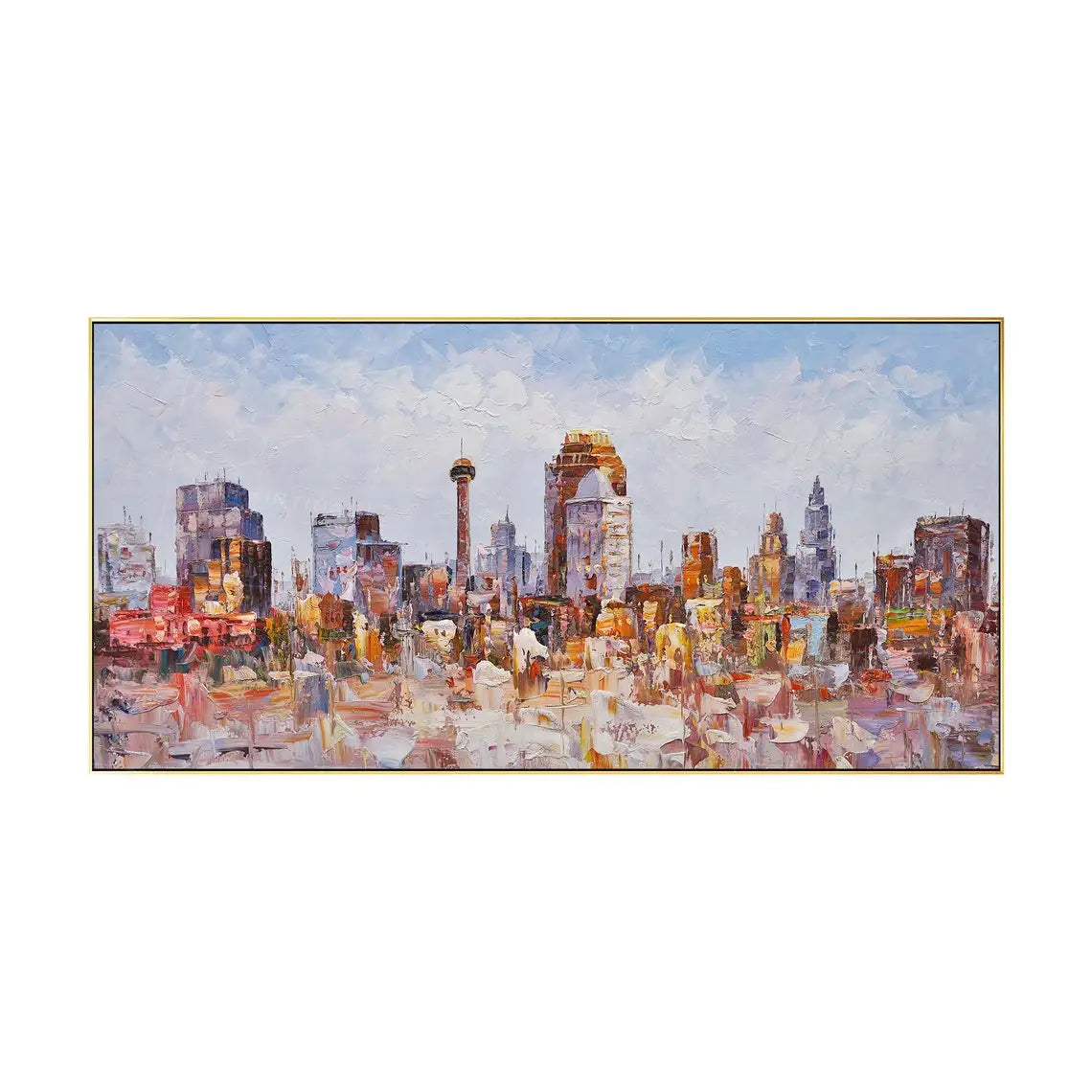 Abstract Cityscape Oil Painting Canvas