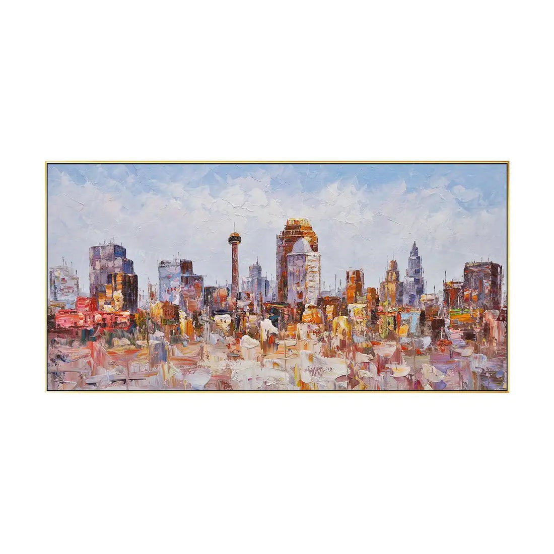 Abstract Cityscape Oil Painting Canvas