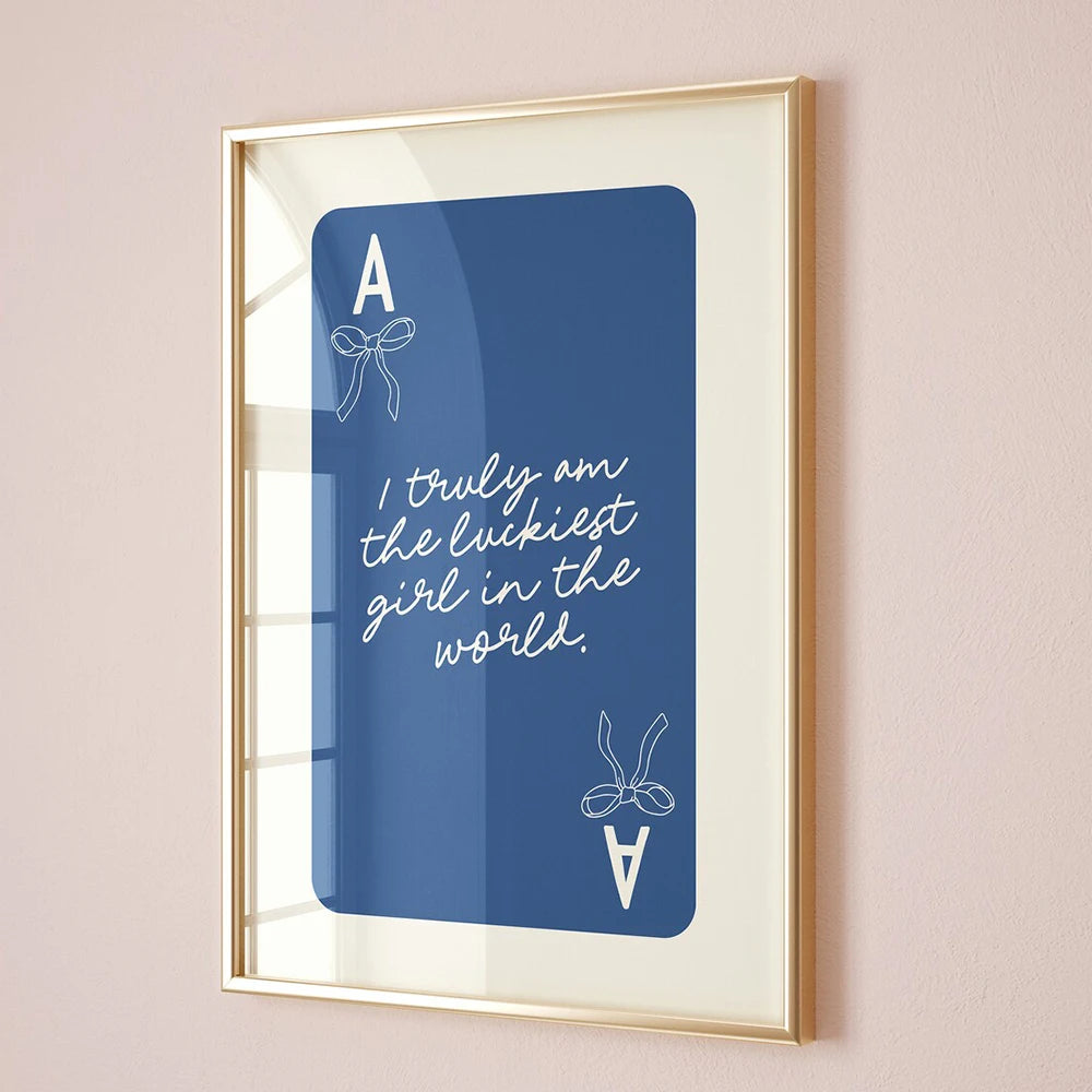Blue Bow Cowgirl Canvas Art Poster