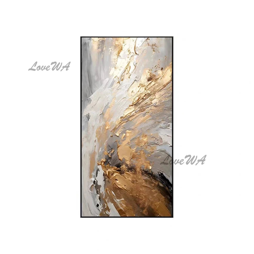 Large Hand-Painted Abstract Oil Painting