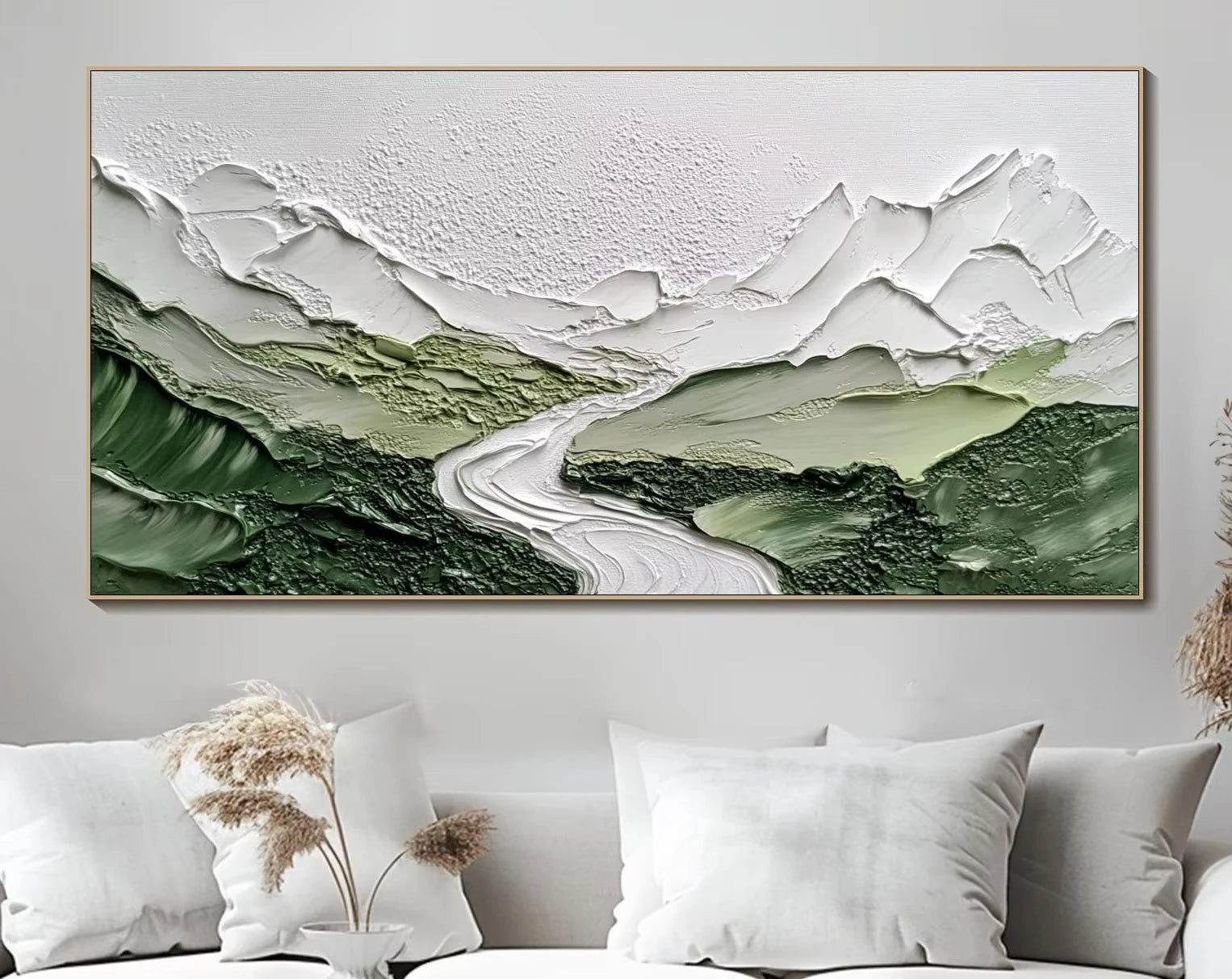 Abstract Green Ocean Canvas Print