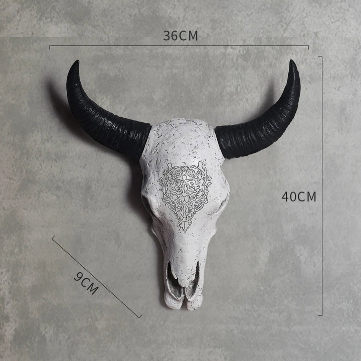 Resin Bull Skull Wall Decor