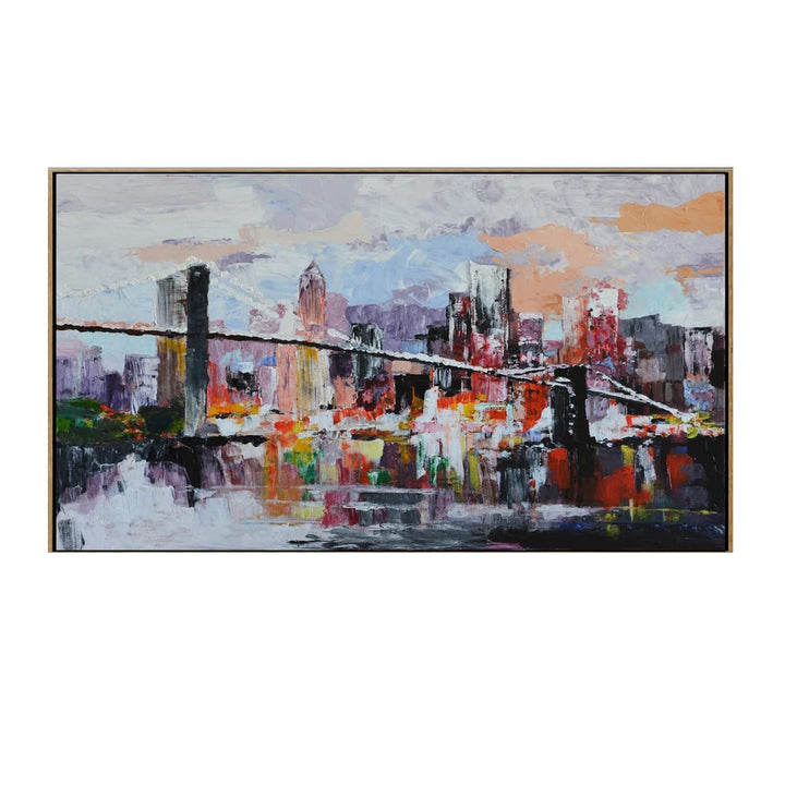 Abstract Cityscape Oil Painting Canvas