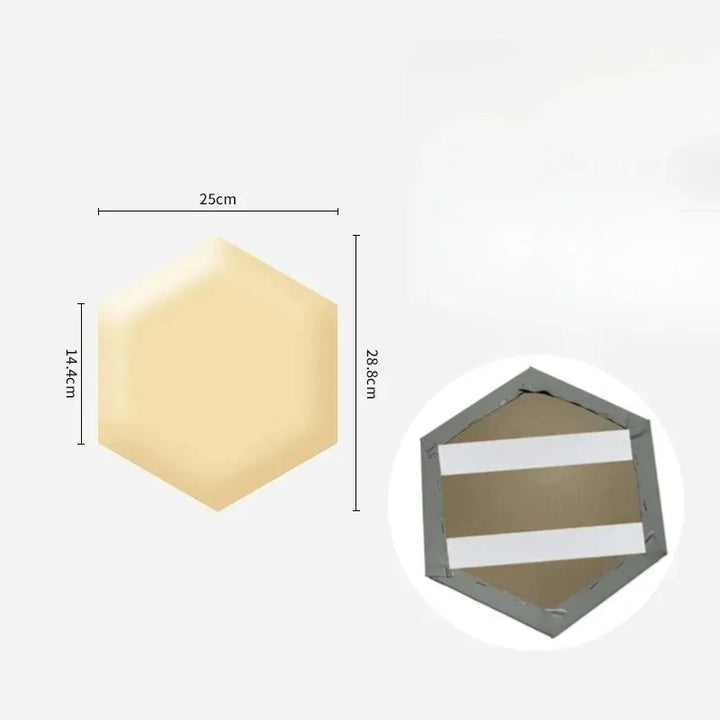 Hexagonal 3D Leather Wall Panel – Self-Adhesive