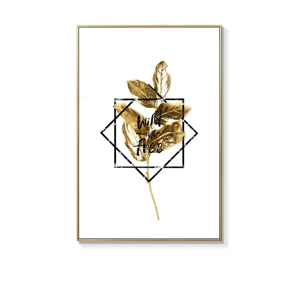 Scandinavian Gold Botanical Wall Art