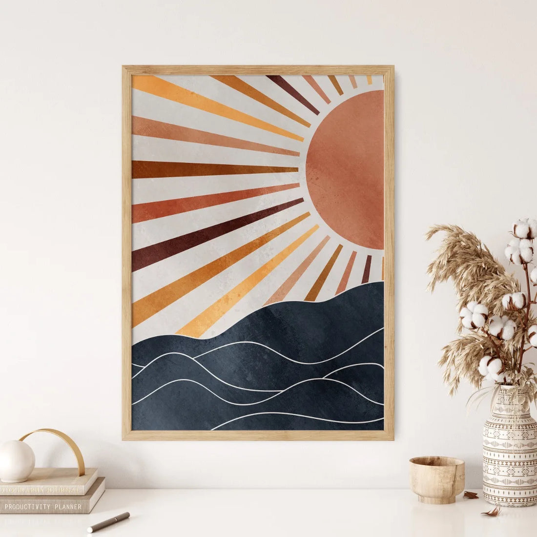 2PCS Boho Sun Moon Canvas Set