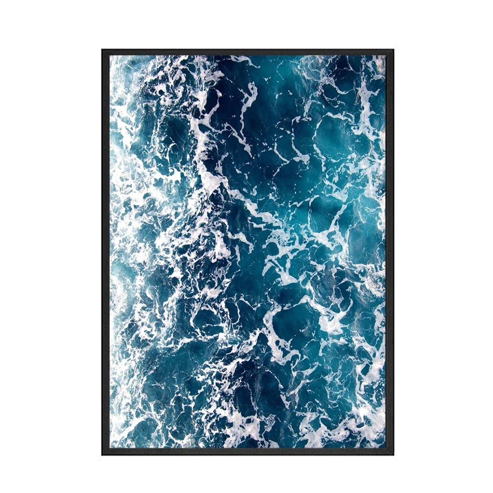 Blue Whale Tail Minimal Canvas Poster