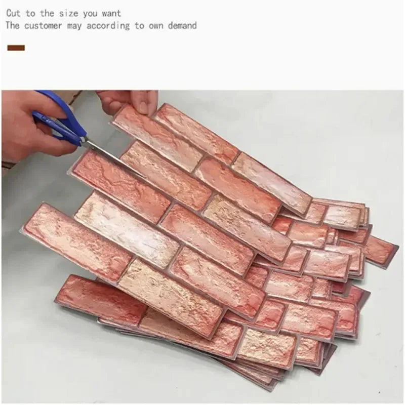 5/10-Pack 3D Brick Wall Panels