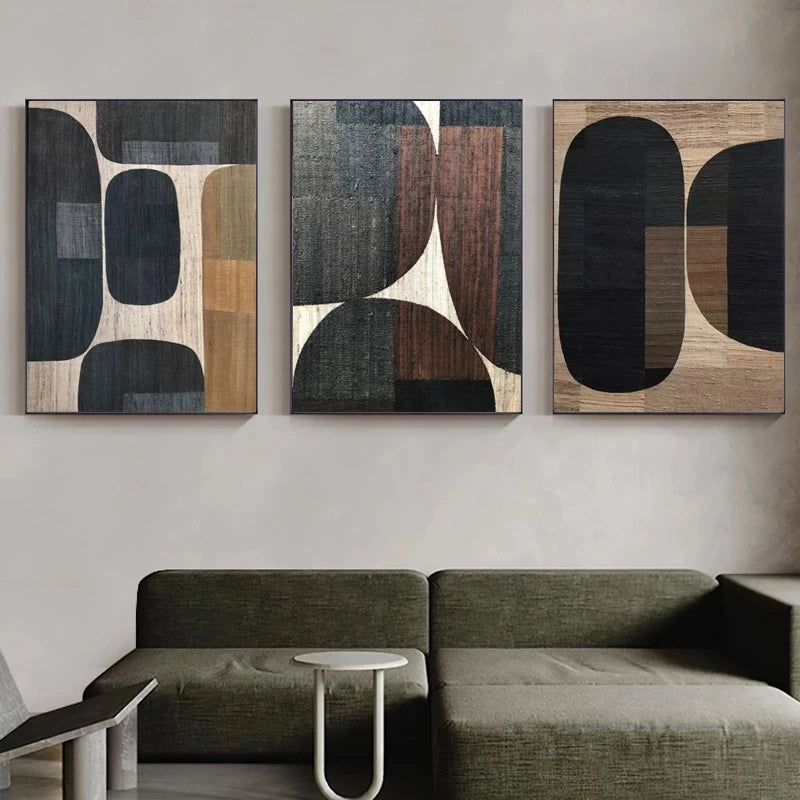 Retro Black Geometry Canvas Wall Art