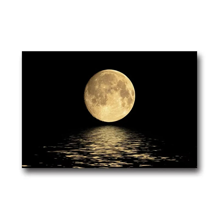 Abstract Black & White Moon Canvas Print