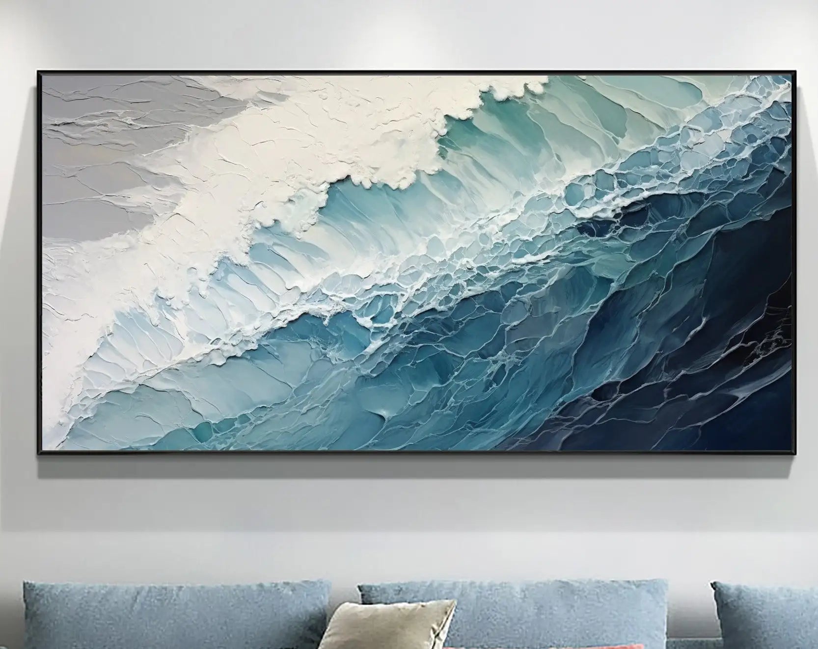 Abstract Green Ocean Canvas Print