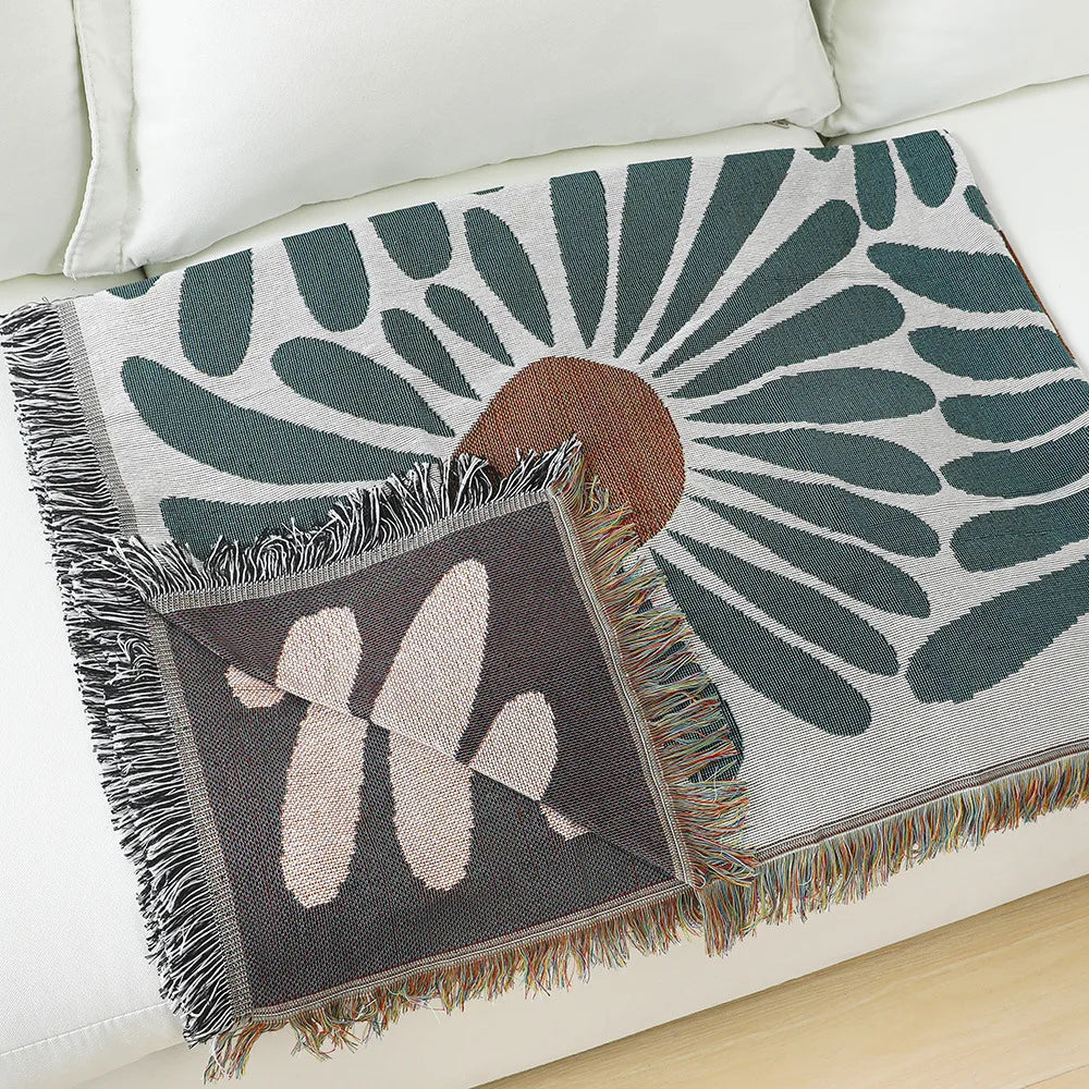Floral Cotton Throw Blanket