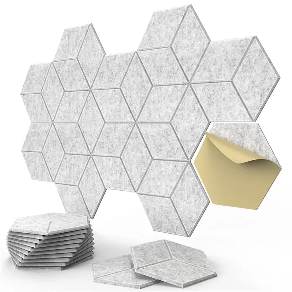 12-Pack White Hexagon Acoustic Panels