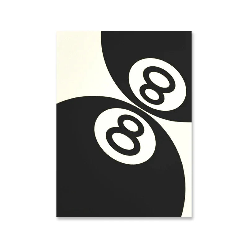Black White No.8 Ball Canvas Art