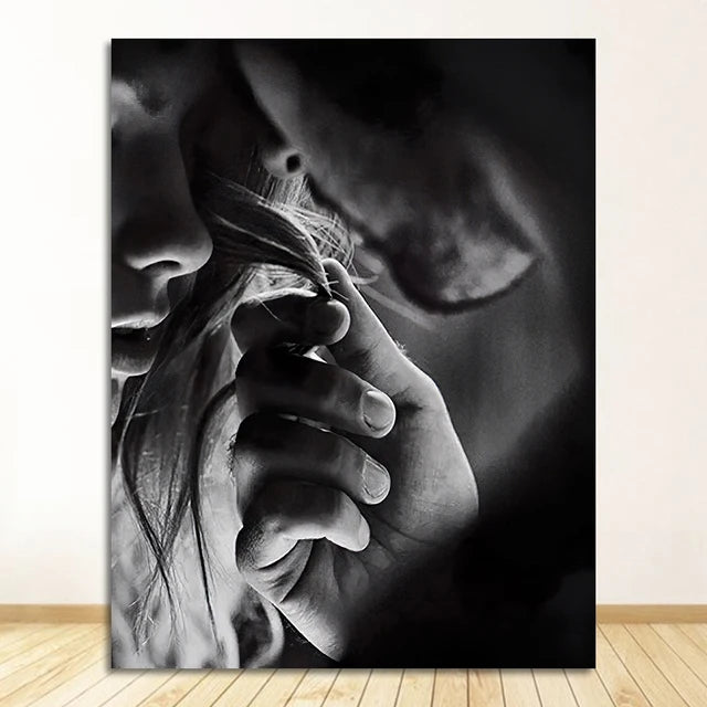 Nordic Girl Black & White Canvas Poster