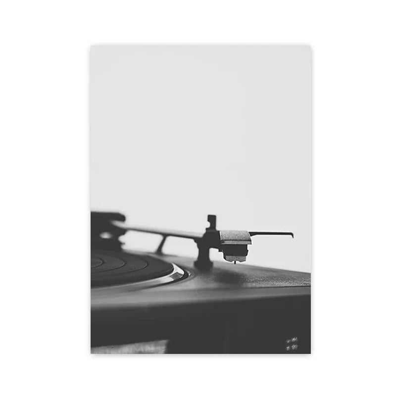 Black & White Music Records Canvas Poster