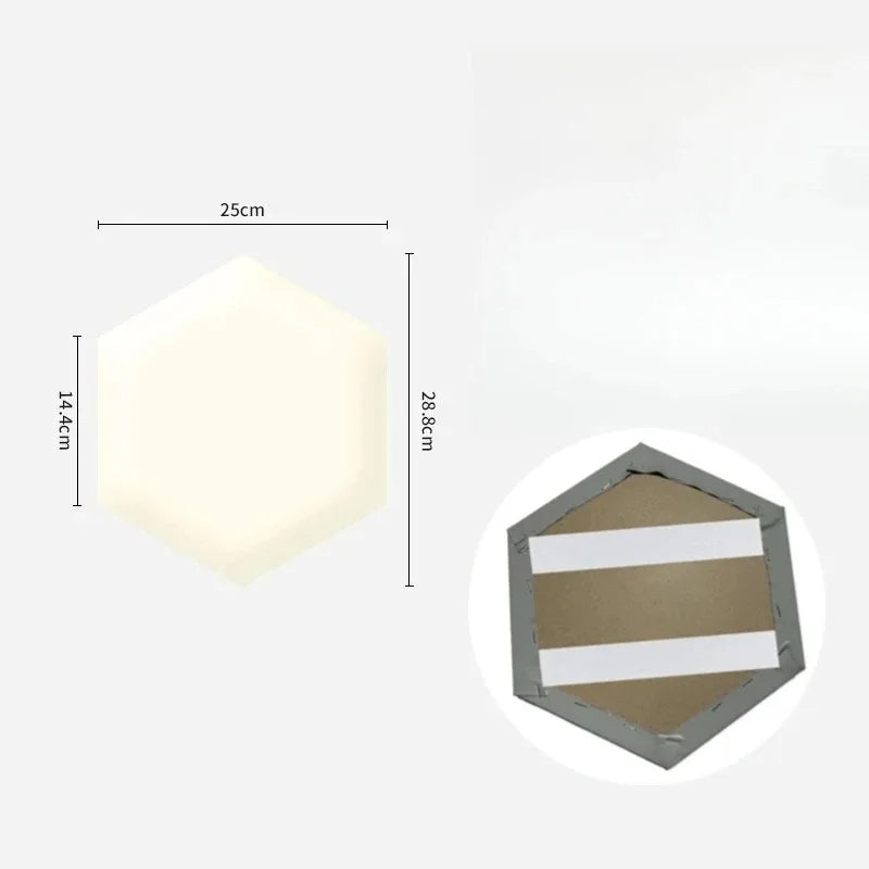 Hexagonal 3D Leather Wall Panel – Self-Adhesive