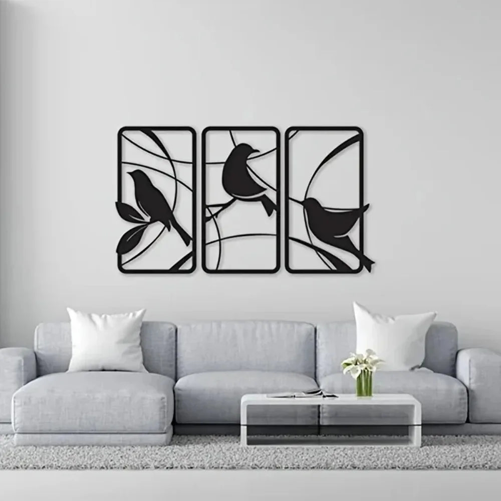Paradise Bird Metal Wall Art – 3-Piece Set
