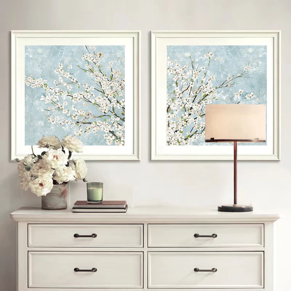 Nordic Cherry Blossom Canvas Set