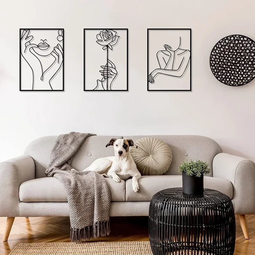 Modern Female Silhouette Metal Wall Art