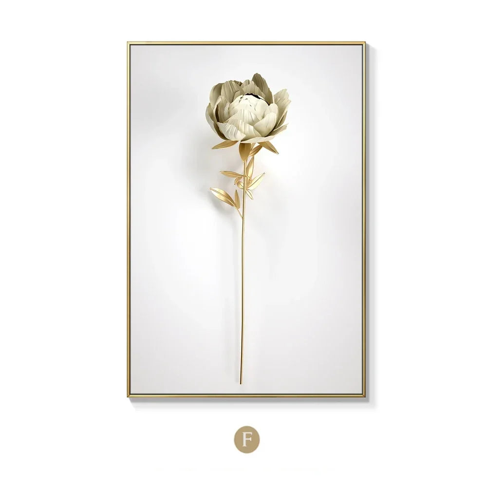 Scandinavian Gold Botanical Wall Art