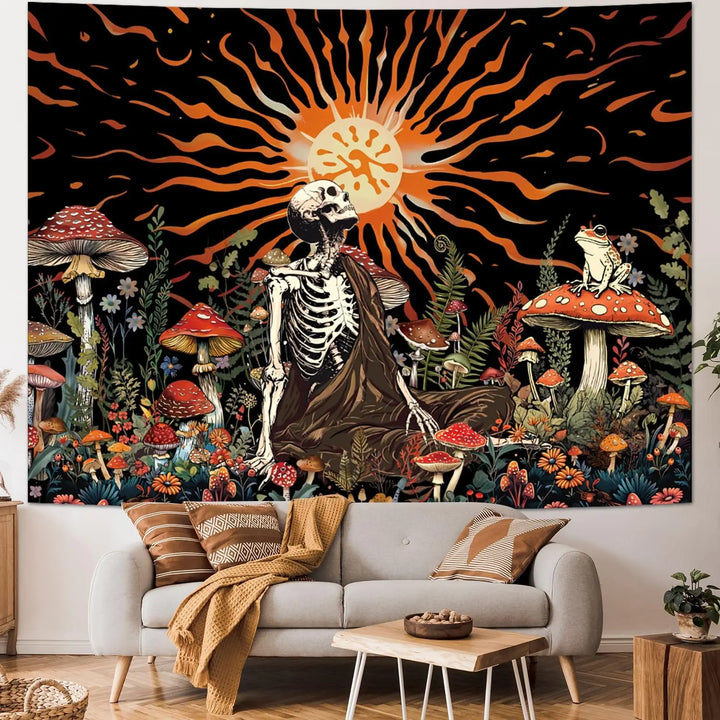 Skull & Mushroom Tapestry