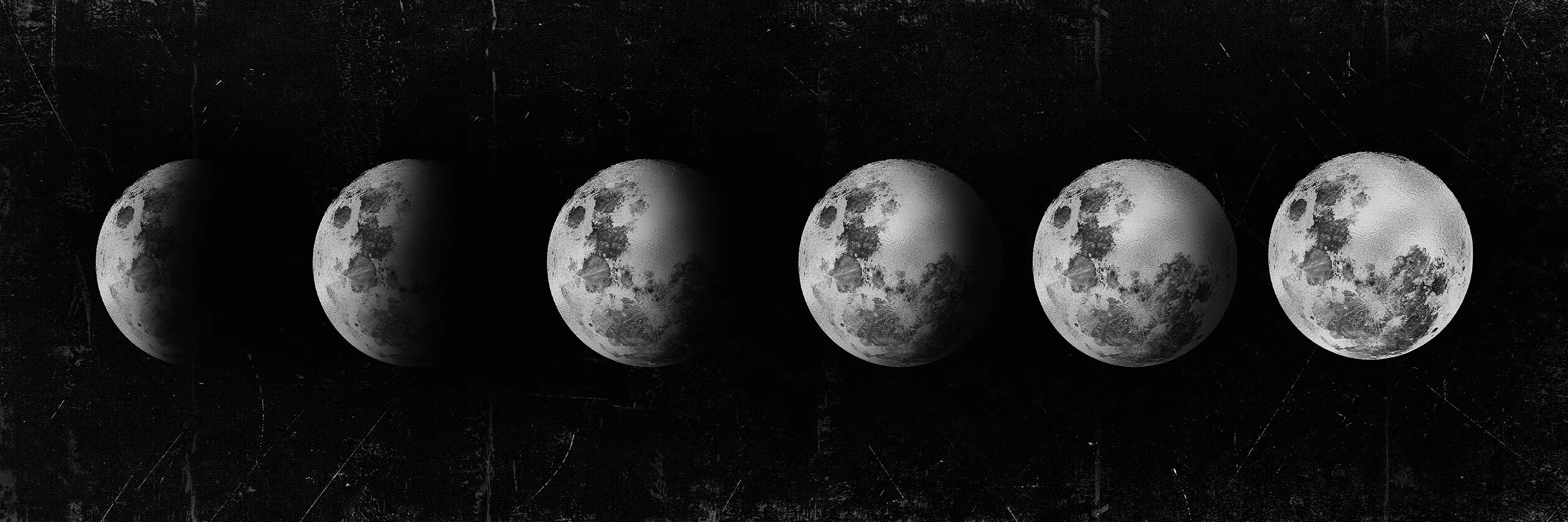 Moon Phase Gold & Black Canvas Poster