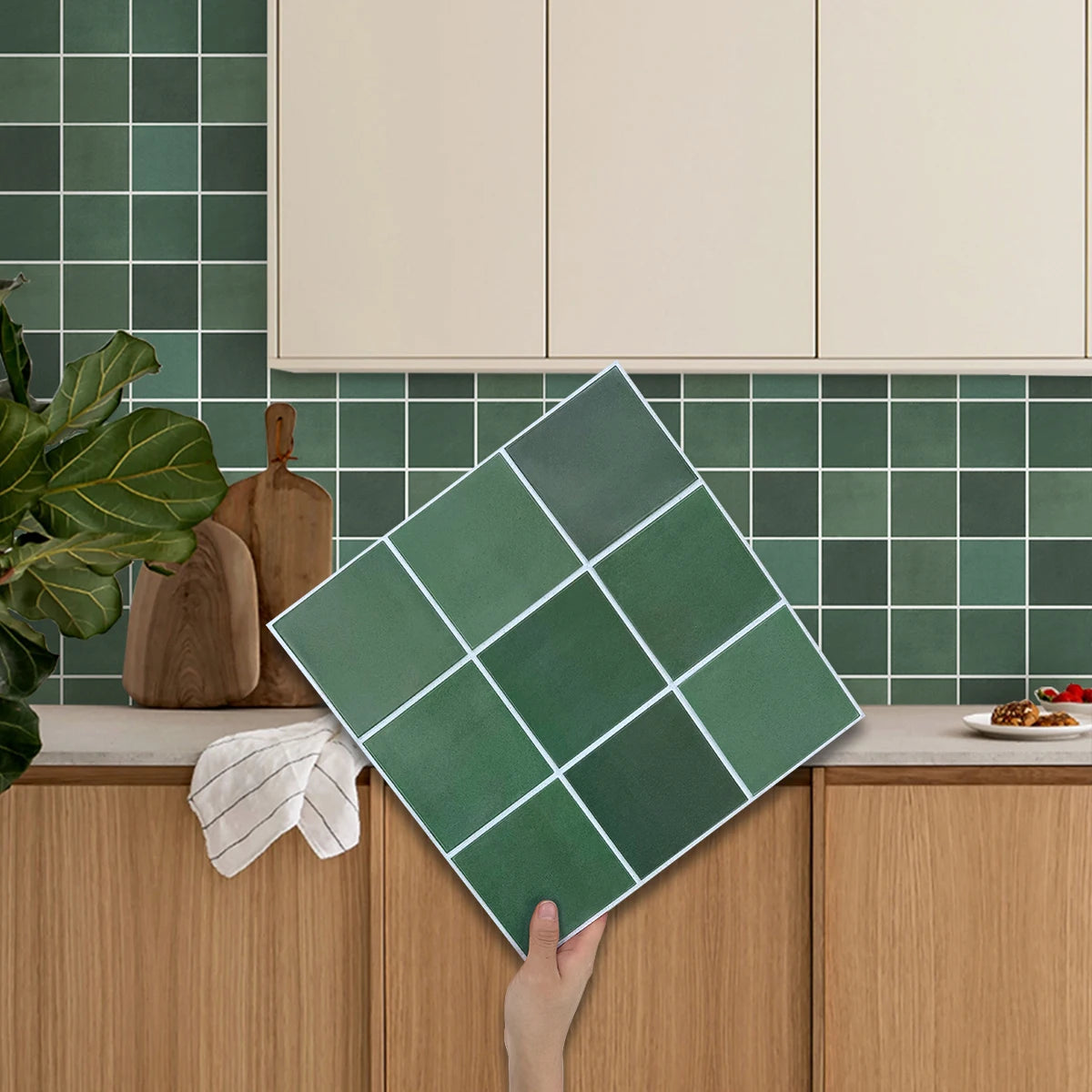 10PCS PVC Square Peel & Stick Wall Panels