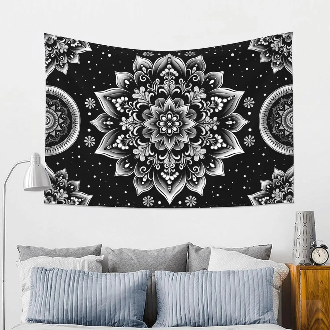 Black & Gold Mandala Wall Tapestry