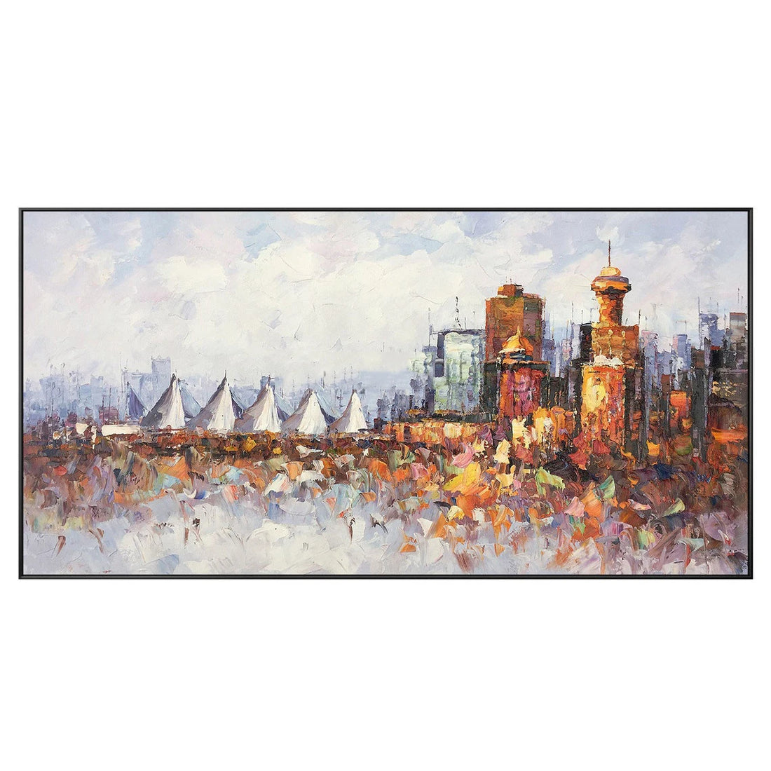Abstract Cityscape Oil Painting Canvas