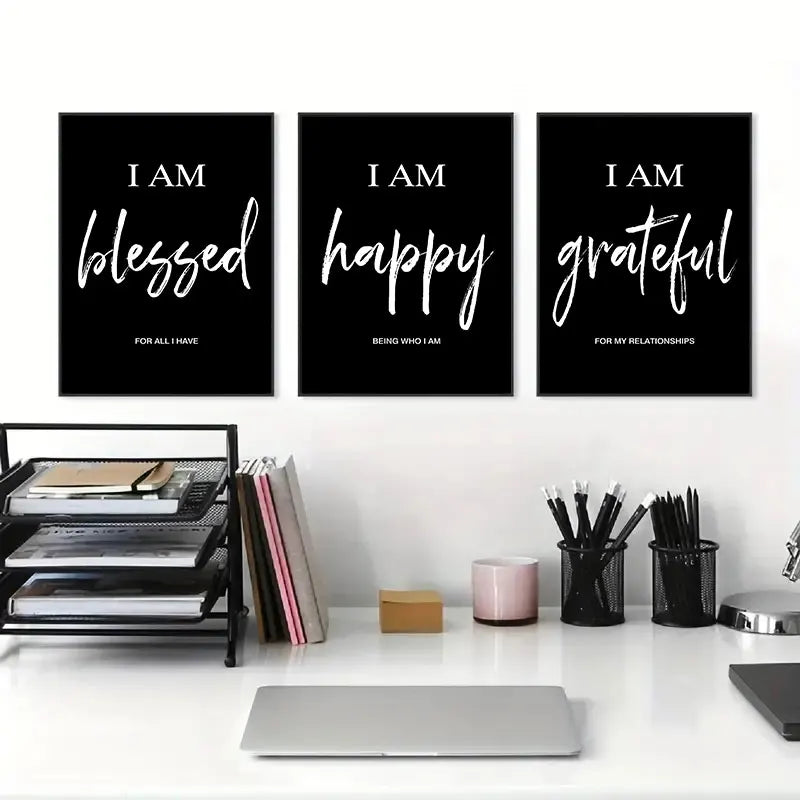 Black White Inspiring Quote Canvas Poster
