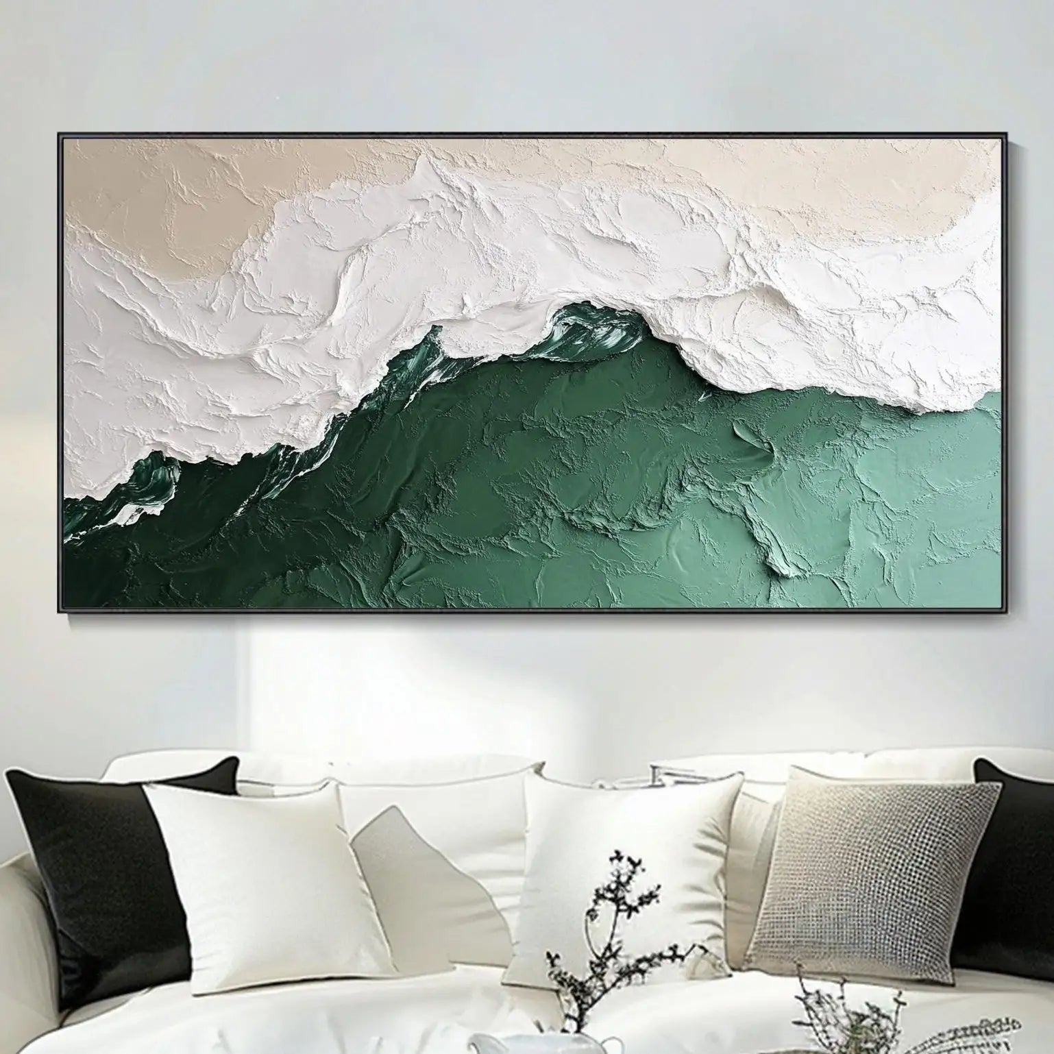 Abstract Green Ocean Canvas Print