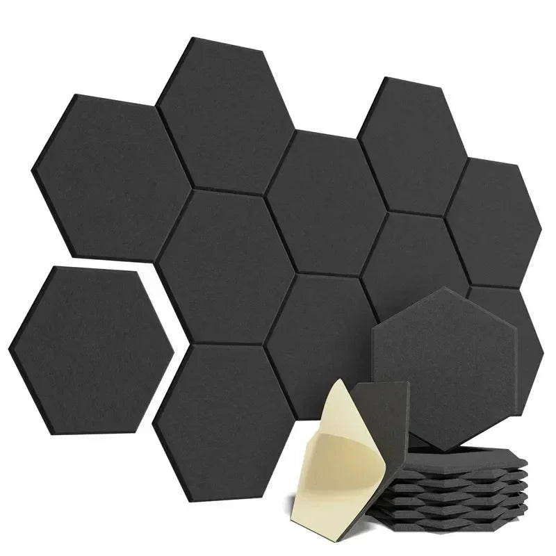 12-Piece Hexagon Soundproof Foam Panels