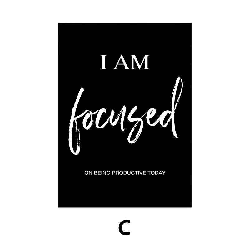 Black White Inspiring Quote Canvas Poster