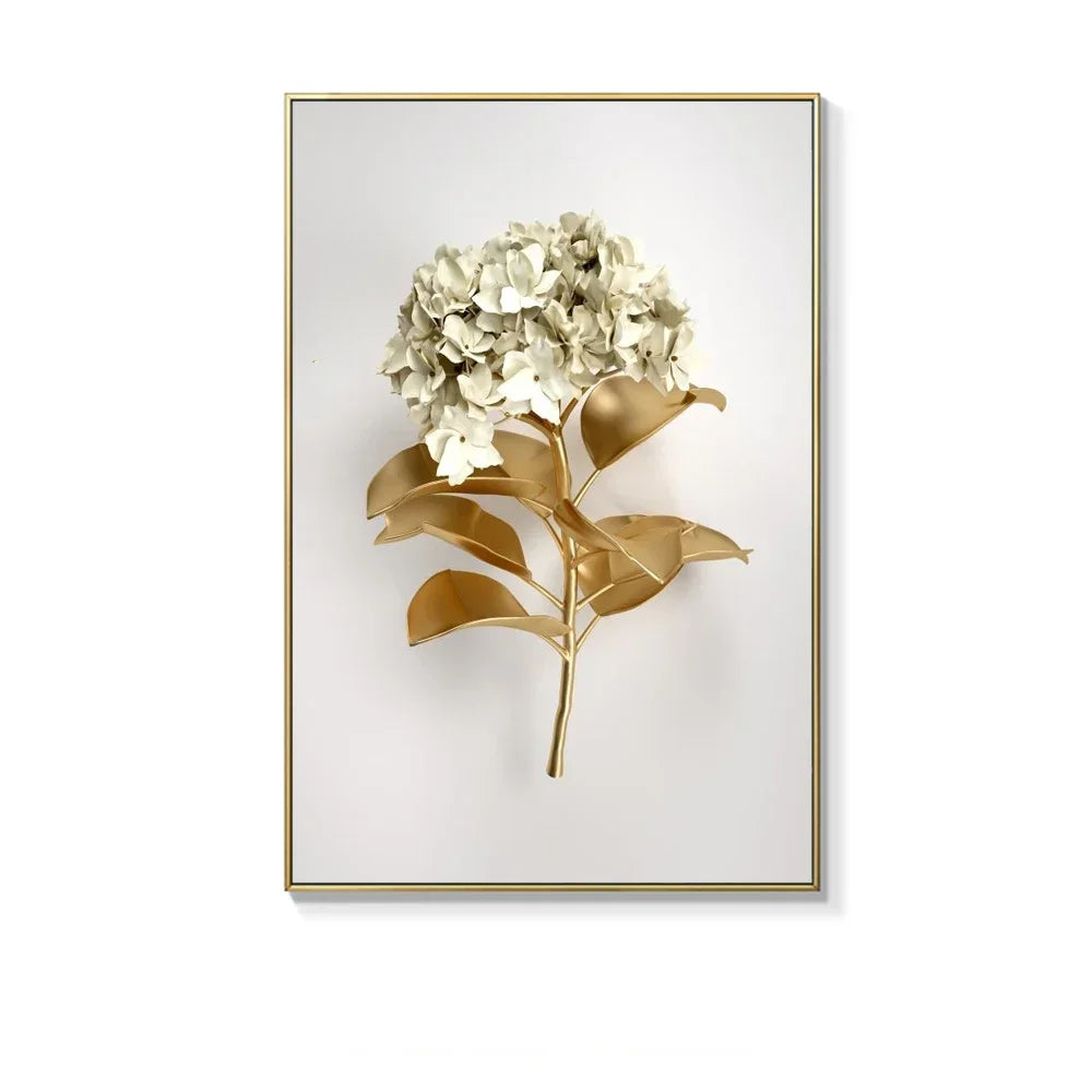 Scandinavian Gold Botanical Wall Art
