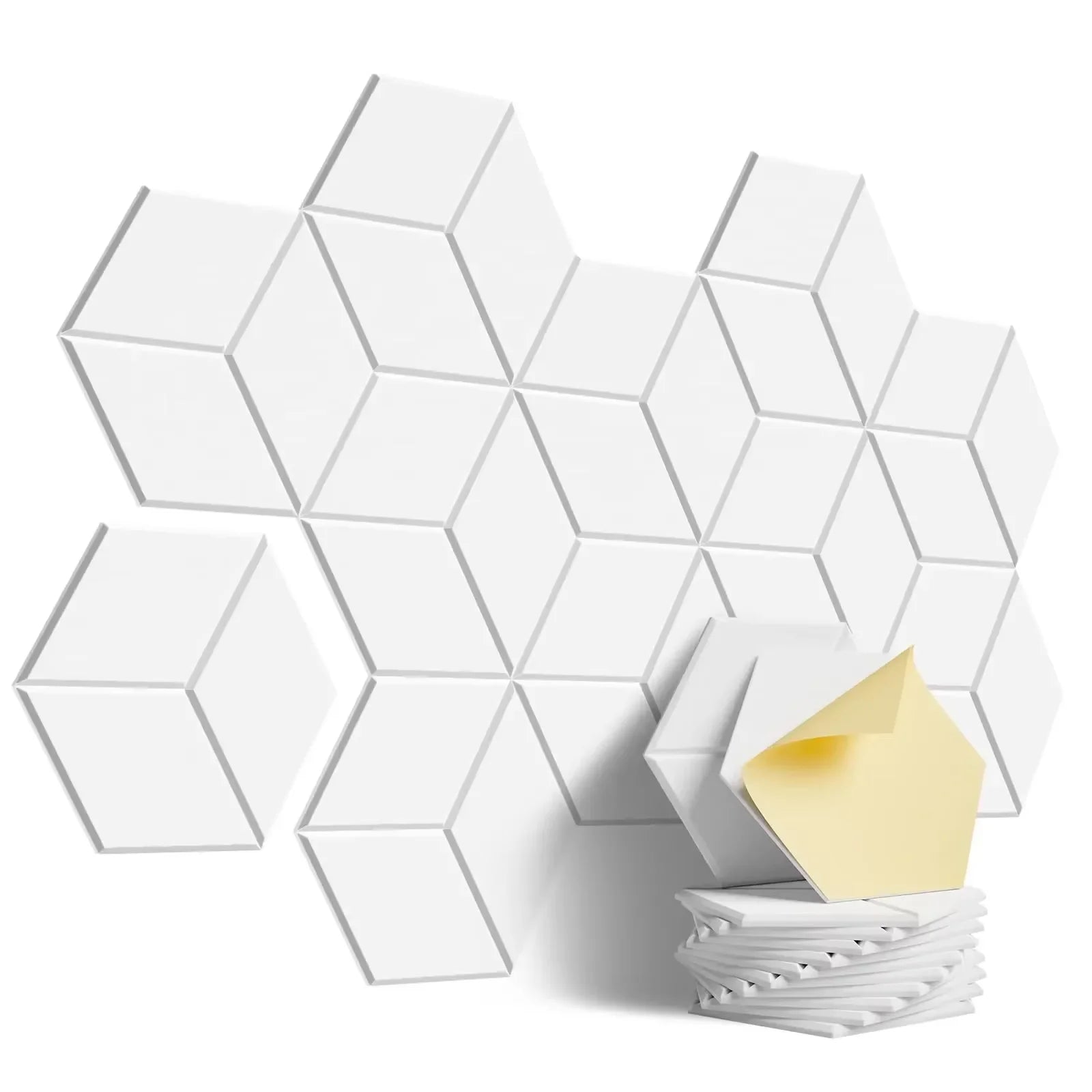12-Pack White Hexagon Acoustic Panels