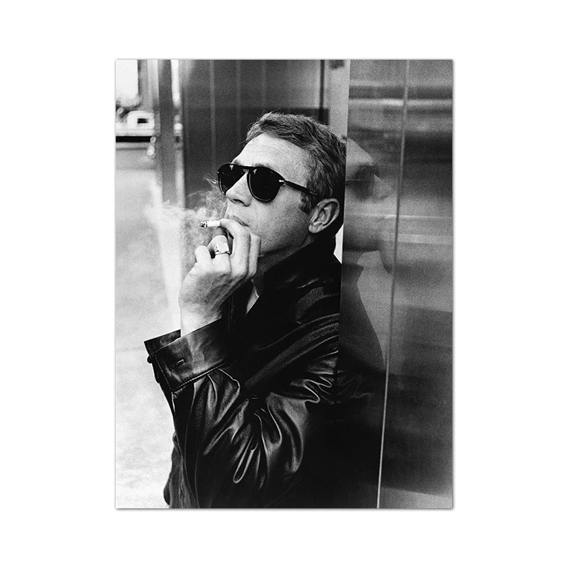 Black & White Movie Star Canvas Poster