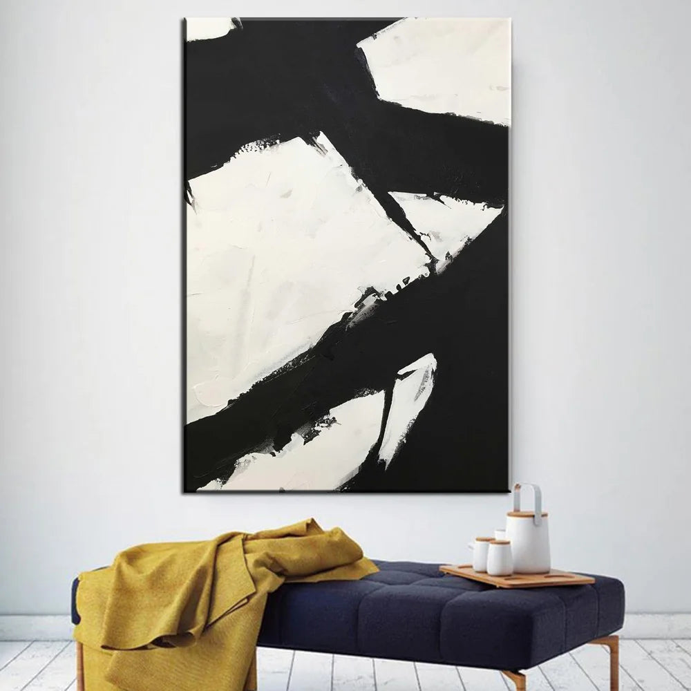 Modern Black & White Plant Canvas Poster